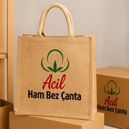 logo baskılı jüt çanta