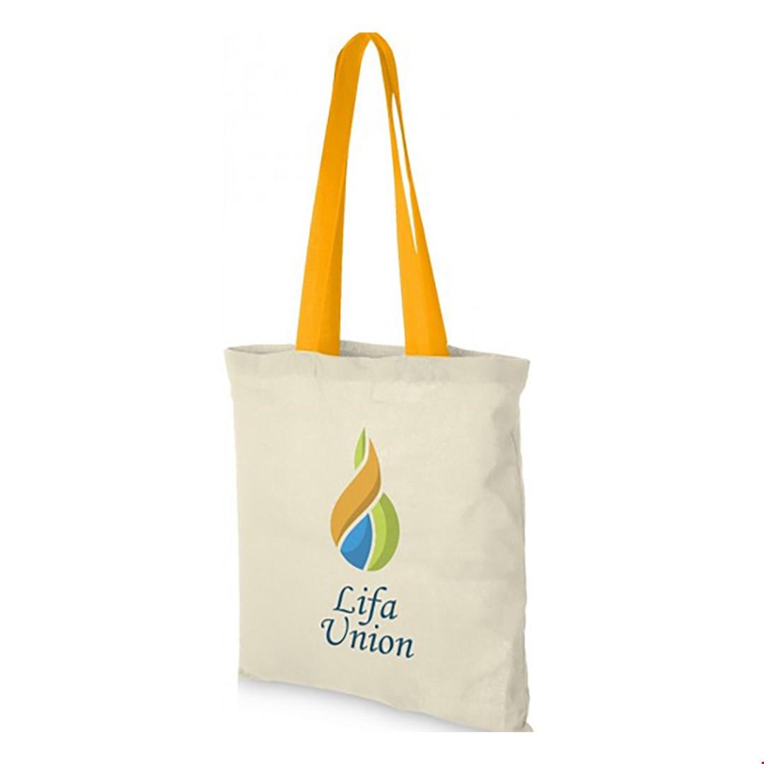 sarı renkli ham bez çanta